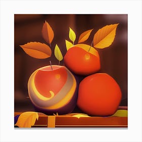 Stylized Apple Still Life Canvas Print