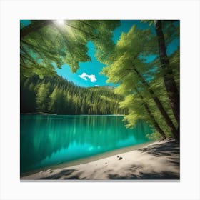 Lake In The Forest Canvas Print