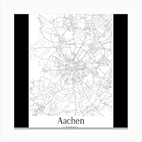 Aachen City Map Canvas Print