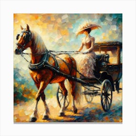 Lady In A Carriage Canvas Print