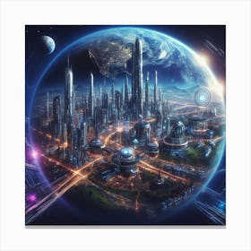 Futuristic City 12 Canvas Print