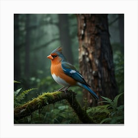 Bluebird In The Forest 1 Canvas Print