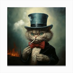 Pyro Cat In A Top Hat Canvas Print