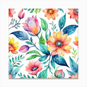 Watercolor Flower Design Canvas Print