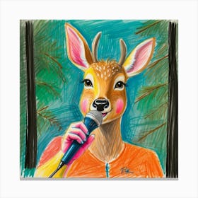 Deer Singing 3 Canvas Print