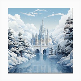 Winter Castle In The Snow 1 Canvas Print