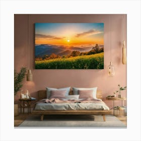 Sunset In The Mountains 50 Canvas Print
