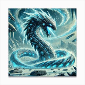 A Sci Fi Themed Scene Showcasing The Yin Ice Serpe 1 Canvas Print