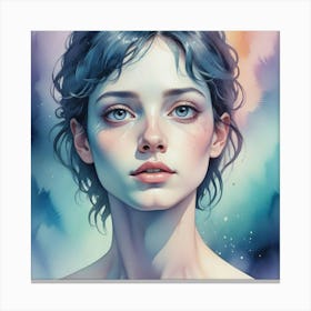 Girl With Blue Eyes 6 Canvas Print