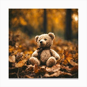 Autumn Teddy Bear Image Canvas Print