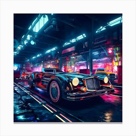 Carpark at night. Canvas Print