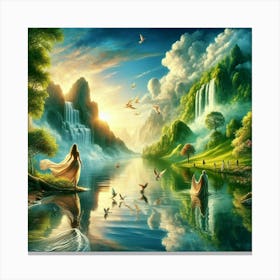 Fairytale Landscape Painting Canvas Print