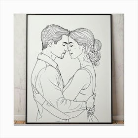 Couple Drawing Canvas Print