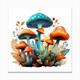 Mushrooms In The Forest 11 Canvas Print