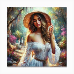 Girl In A Hat60 Canvas Print