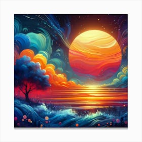 Colorful Sunset In The Sky Canvas Print