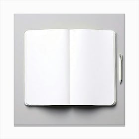 Mock Up Blank Pages Open Book Spread Unmarked Writable Notebook Journal White Clean Min (3) Canvas Print