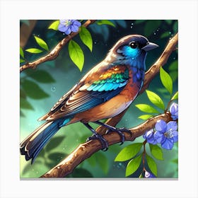 Bird On A Branch Canvas Print