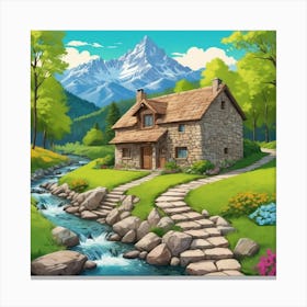 House In The Mountains 12 Canvas Print