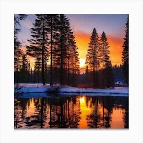 Sunset In The Woods 9 Canvas Print