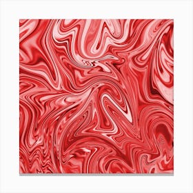 Red Liquid Marble Canvas Print