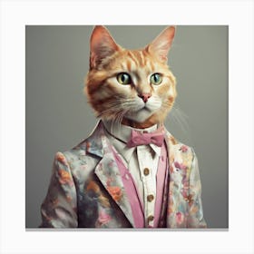 Cat In A Suit Canvas Print