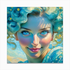 Girl With Blue Eyes jk Canvas Print