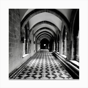 Hallway - Black And White Canvas Print