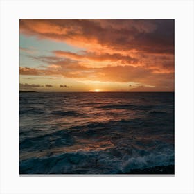 Sunset Over The Ocean Canvas Print