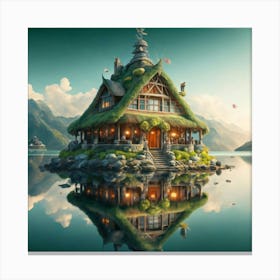 House On A Lake 1 Canvas Print