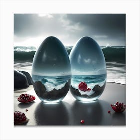 Seaside Pomegranate Reflections Canvas Print