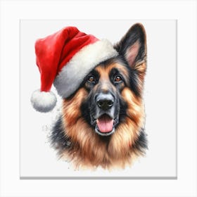 German Shepherd Santa Hat Lienzo