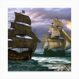 Pirate Ship Battle Canvas Print