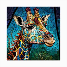 Giraffe Stained Glass Canvas Print