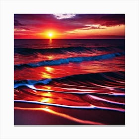 Sunset On The Beach 612 Canvas Print