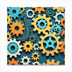 Cogwheels Background 2 Canvas Print