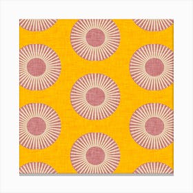 Earth Mod Sun Yellow Purple Square Canvas Print
