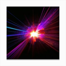 Laser Explosion Glitch Art 6 Canvas Print