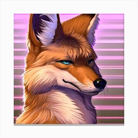 synthwave Fox Canvas Print