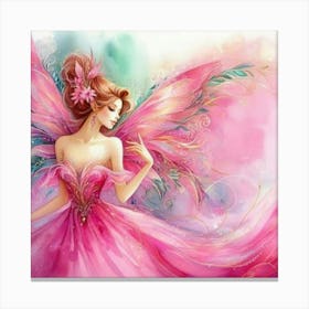 Fairy In Pink Dress Canvas Print