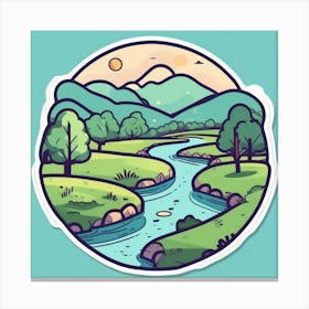 Landscape Sticker 3 Canvas Print