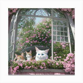 Cats In The Window Canvas Print