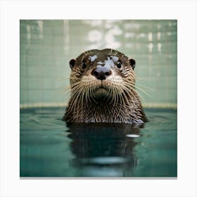 Default Otter Bathroom Animal Art 2 Canvas Print