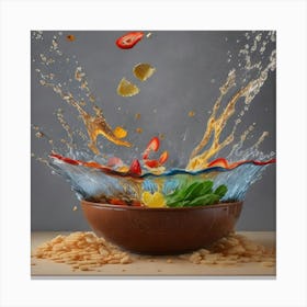 Splashing Food Canvas Print