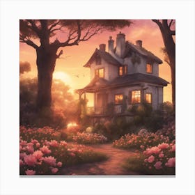 House In The Garden Canvas Print