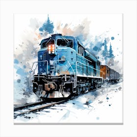 Train On The Tracks 1 Canvas Print