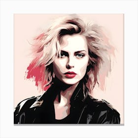 Punk Woman In Pink And Black 6 Canvas Print
