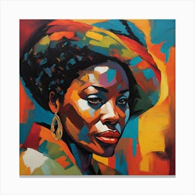 African Woman In Hat Canvas Print