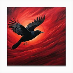 Crow In Flight Canvas Print