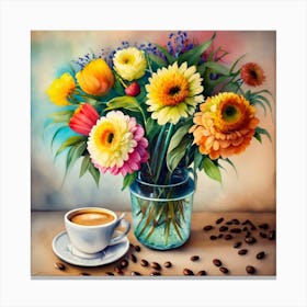 Coffee And Flowers Canvas Print